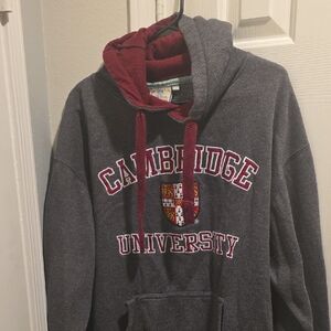 Cambridge University Gray and Burgundy Hoodie